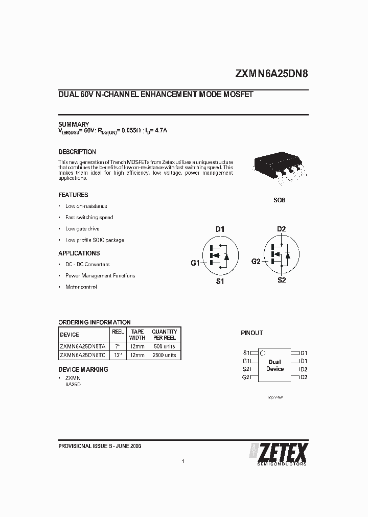 ZXMN6A25DN8_23155.PDF Datasheet