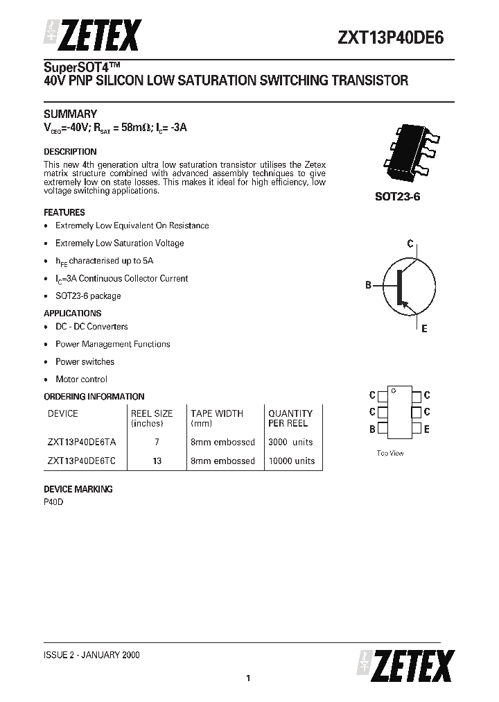 ZXT13P40DE6_21009.PDF Datasheet