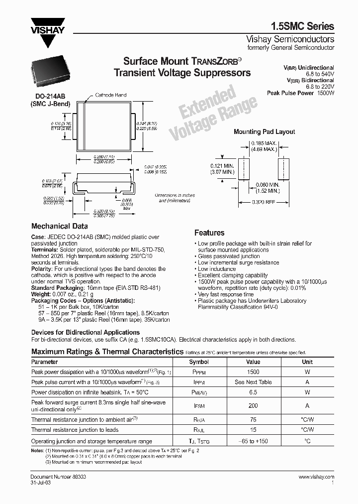 15SMC510A_170295.PDF Datasheet