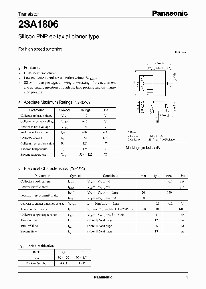 2SA1806_285587.PDF Datasheet