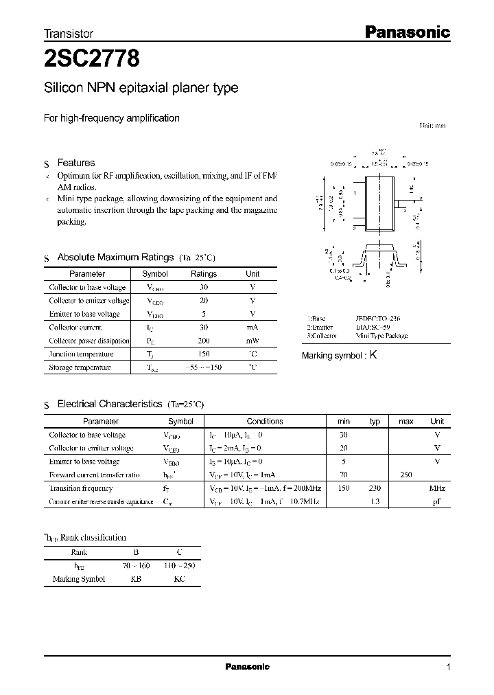 2SC2778_299646.PDF Datasheet