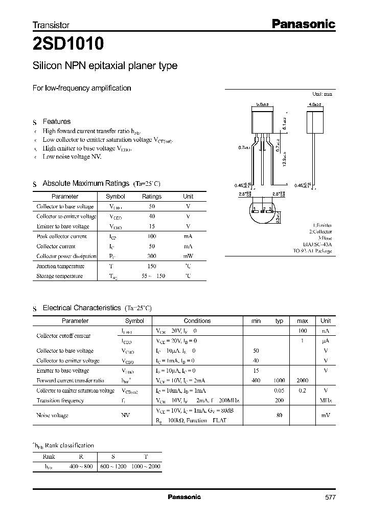 2SD1010_283485.PDF Datasheet