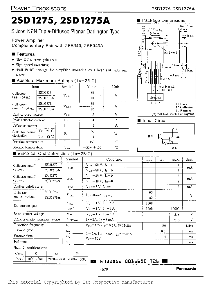 2SD1275A_268801.PDF Datasheet