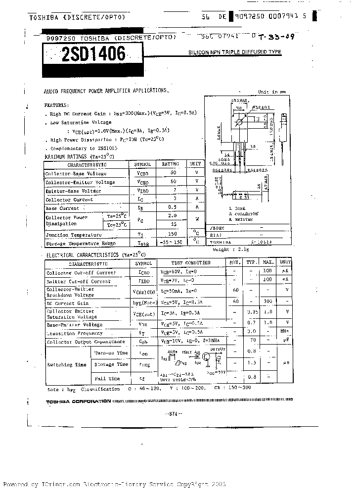 2SD1406_203405.PDF Datasheet