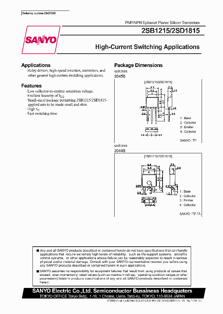 2SD1815_278247.PDF Datasheet