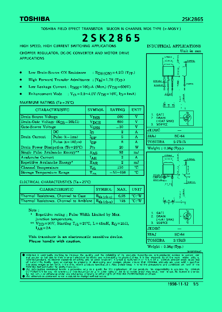 2SK2865_156391.PDF Datasheet