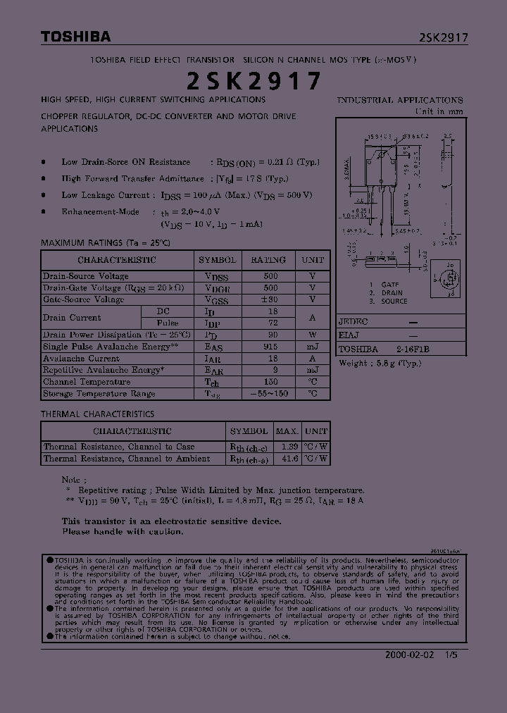 2SK2917_266312.PDF Datasheet