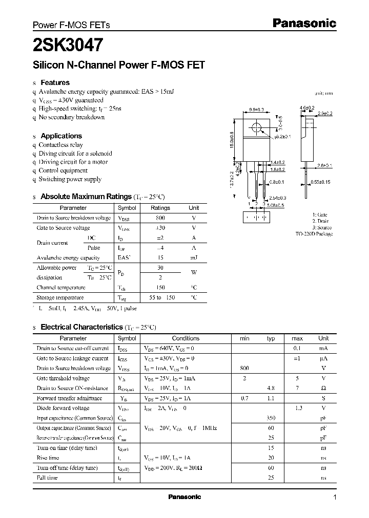 2SK3047_207190.PDF Datasheet