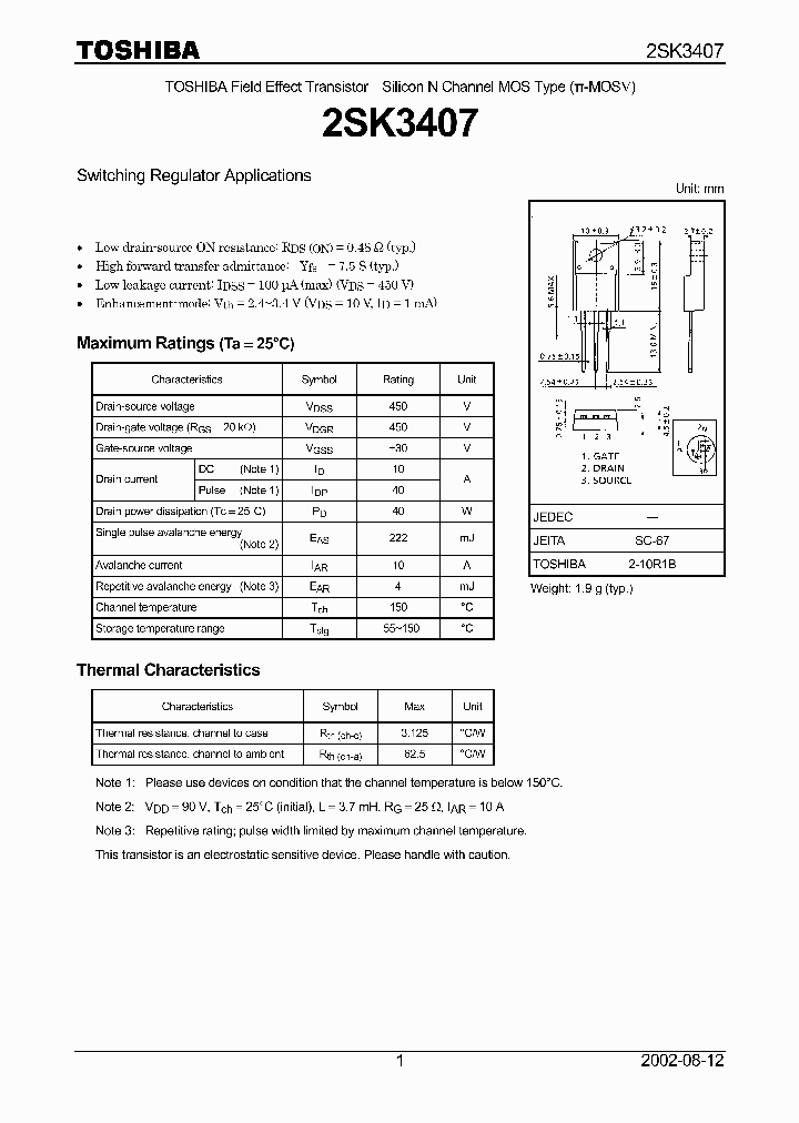 2SK3407_275587.PDF Datasheet