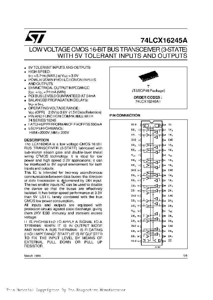 74LCX16245ATNBSP_294527.PDF Datasheet