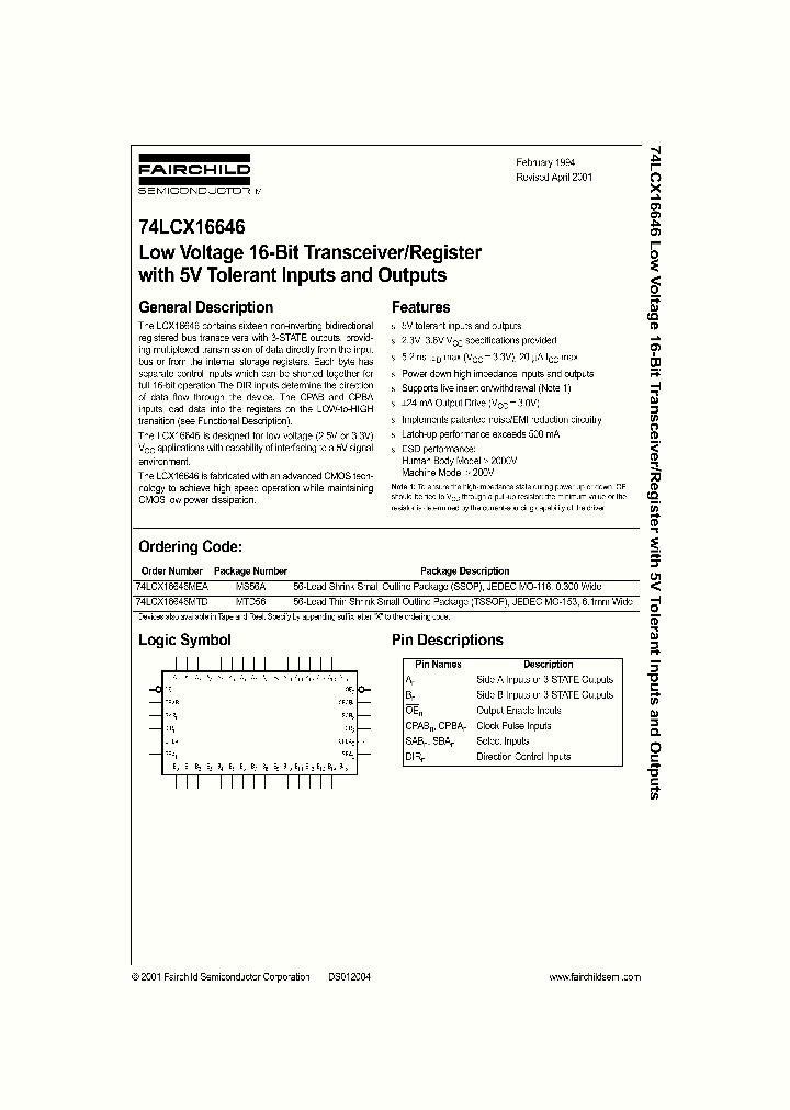 74LCX16646_292362.PDF Datasheet