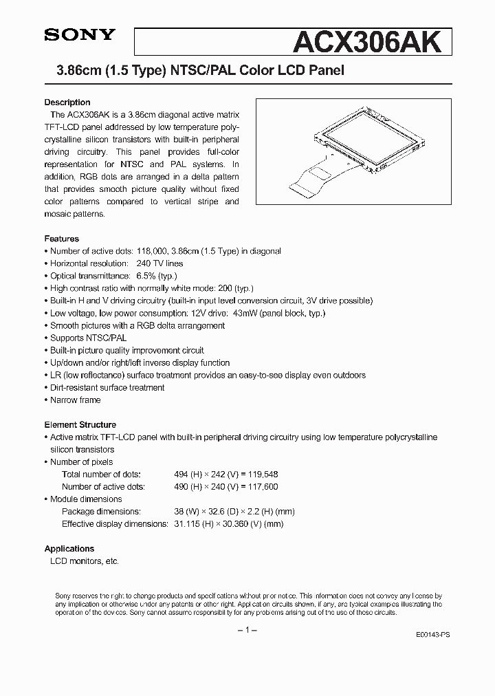 ACX306AK_297315.PDF Datasheet