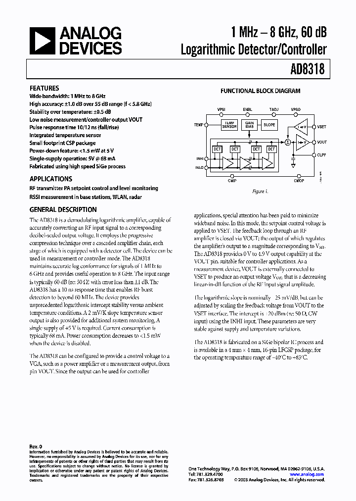 AD8318ACPZ-WP_276777.PDF Datasheet