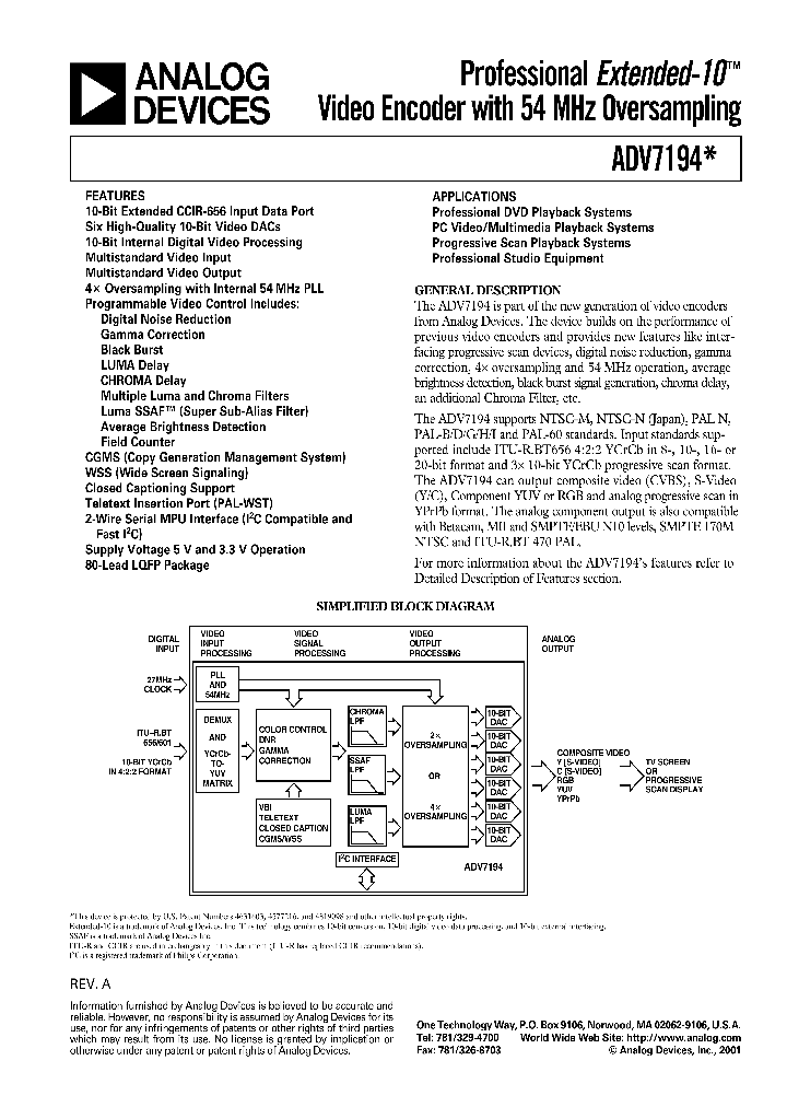 ADV7194_296695.PDF Datasheet