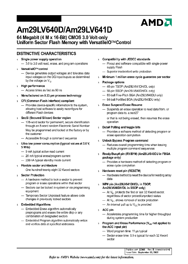 AM29LV640D_285260.PDF Datasheet