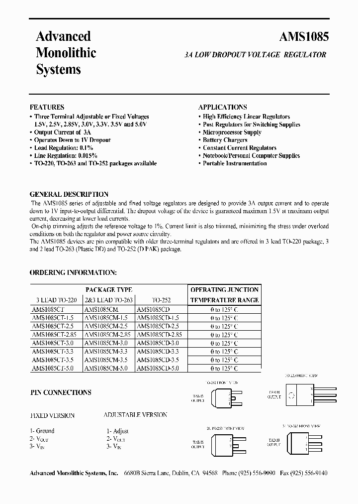 AMS1085_107216.PDF Datasheet