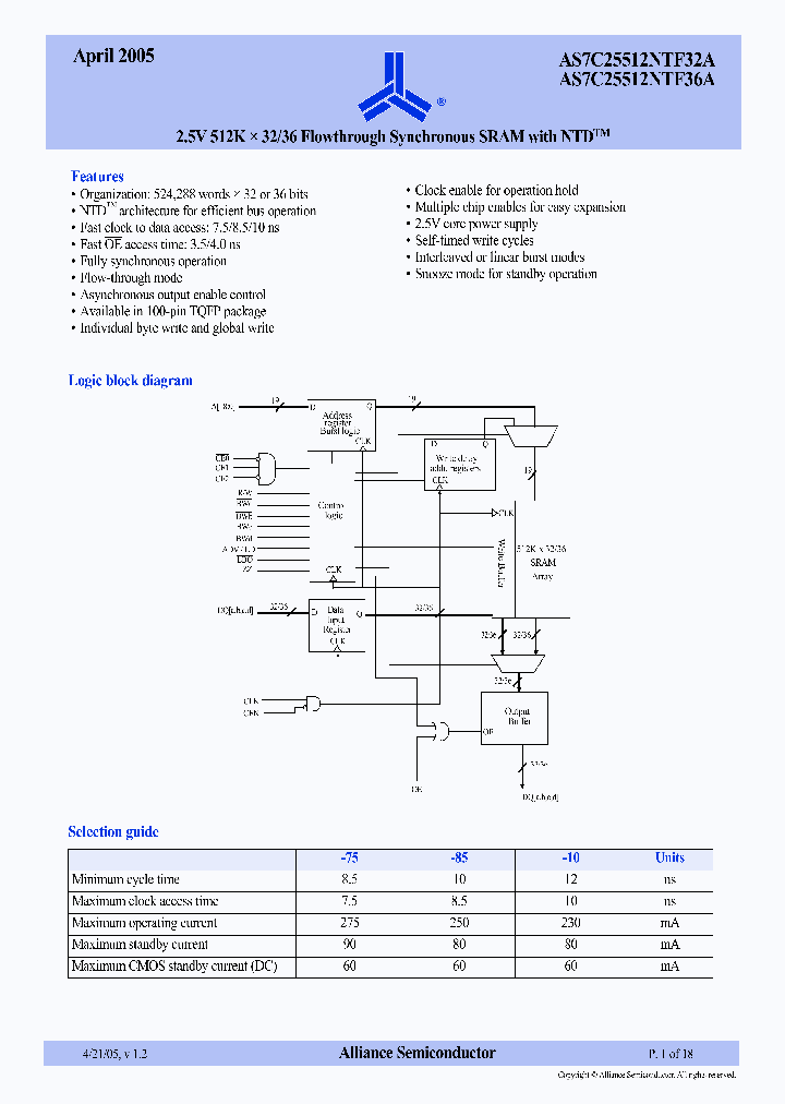 AS7C25512NTF3236A_279445.PDF Datasheet