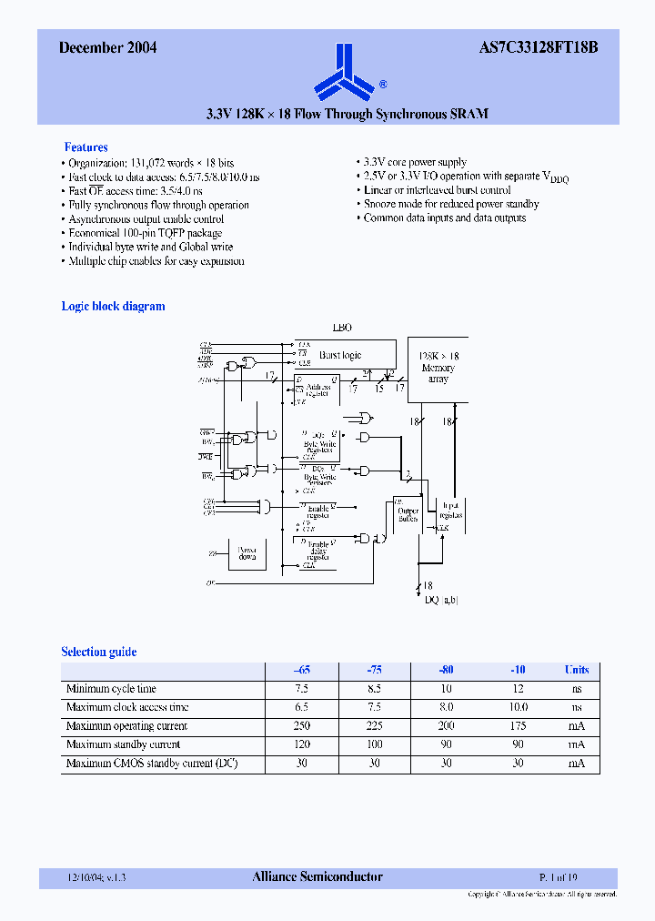 AS7C33128FT18B_277315.PDF Datasheet