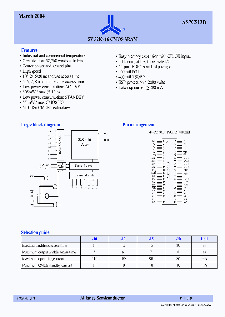 AS7C513B_214599.PDF Datasheet