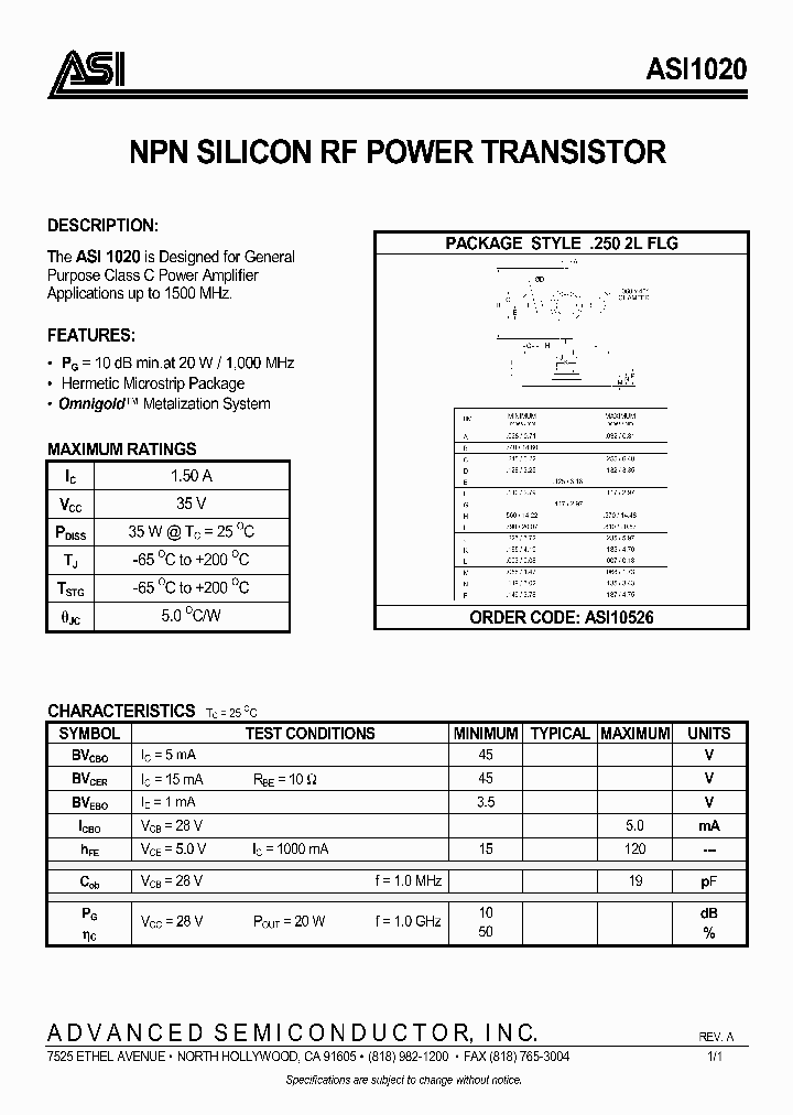 ASI1020_281595.PDF Datasheet