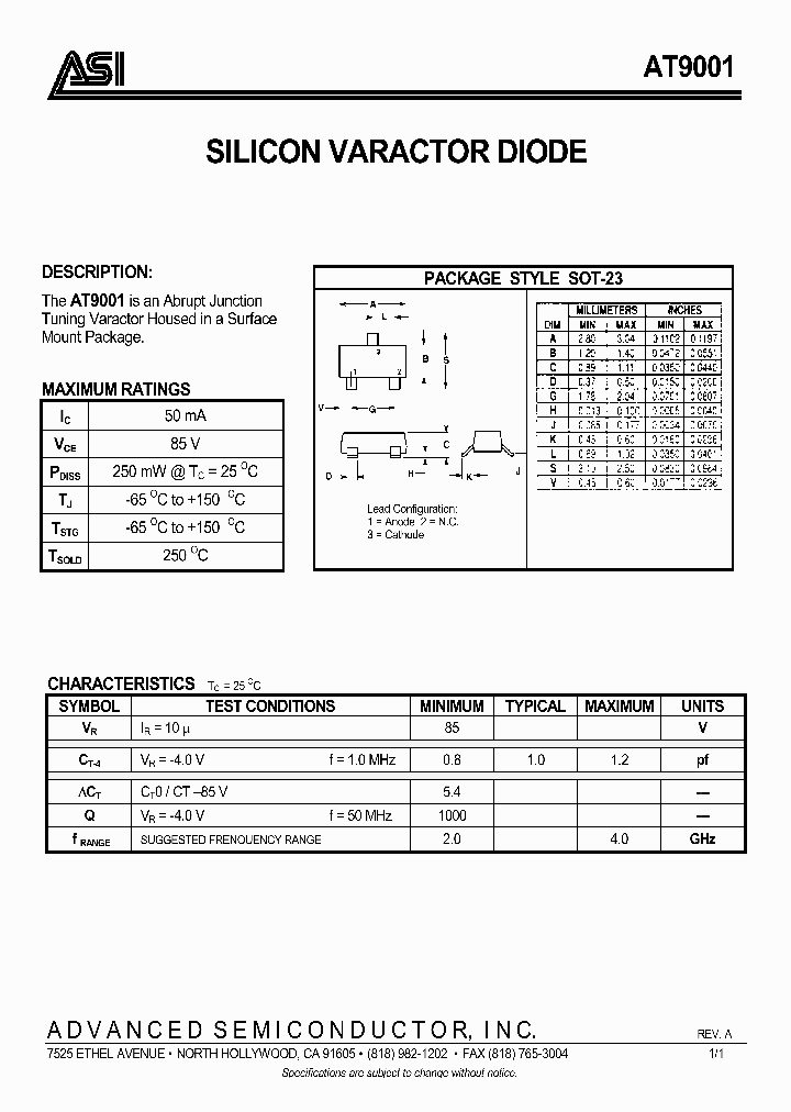 AT9001_294430.PDF Datasheet