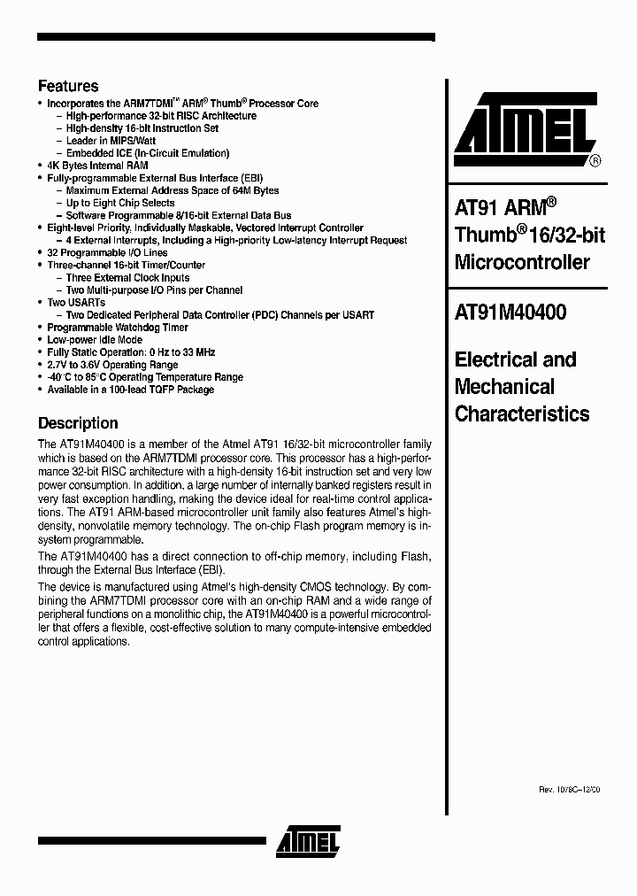 AT91M40400NBSP_283161.PDF Datasheet