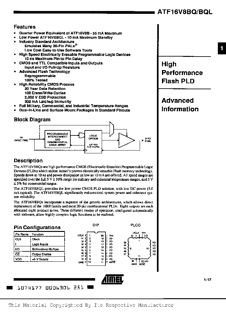 ATF16V8BQ_289200.PDF Datasheet