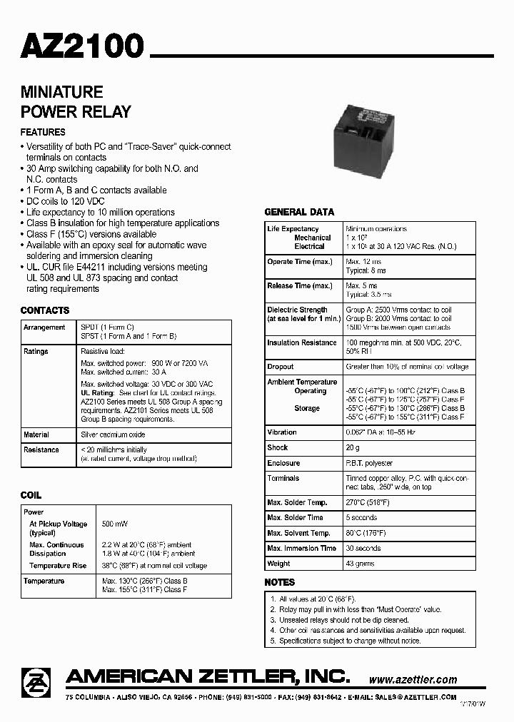 AZ2101-1A-110D_243430.PDF Datasheet