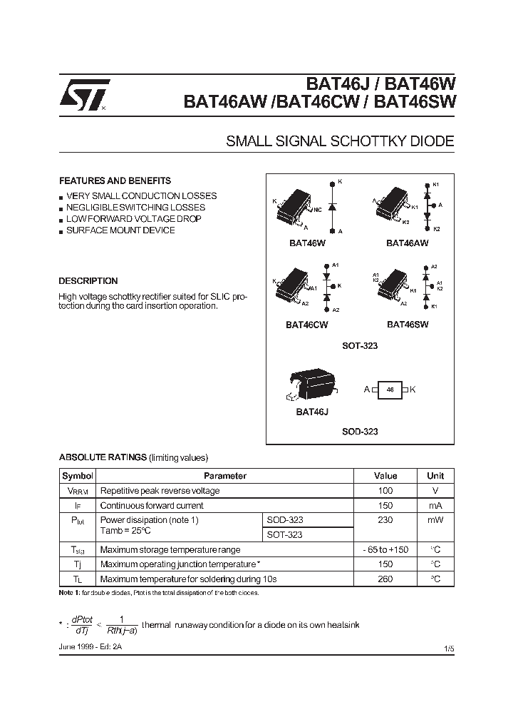 BAT46AW_298140.PDF Datasheet