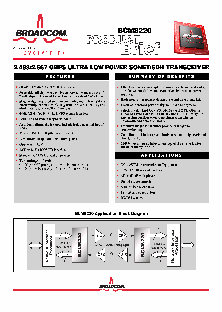 BCM8220_285674.PDF Datasheet