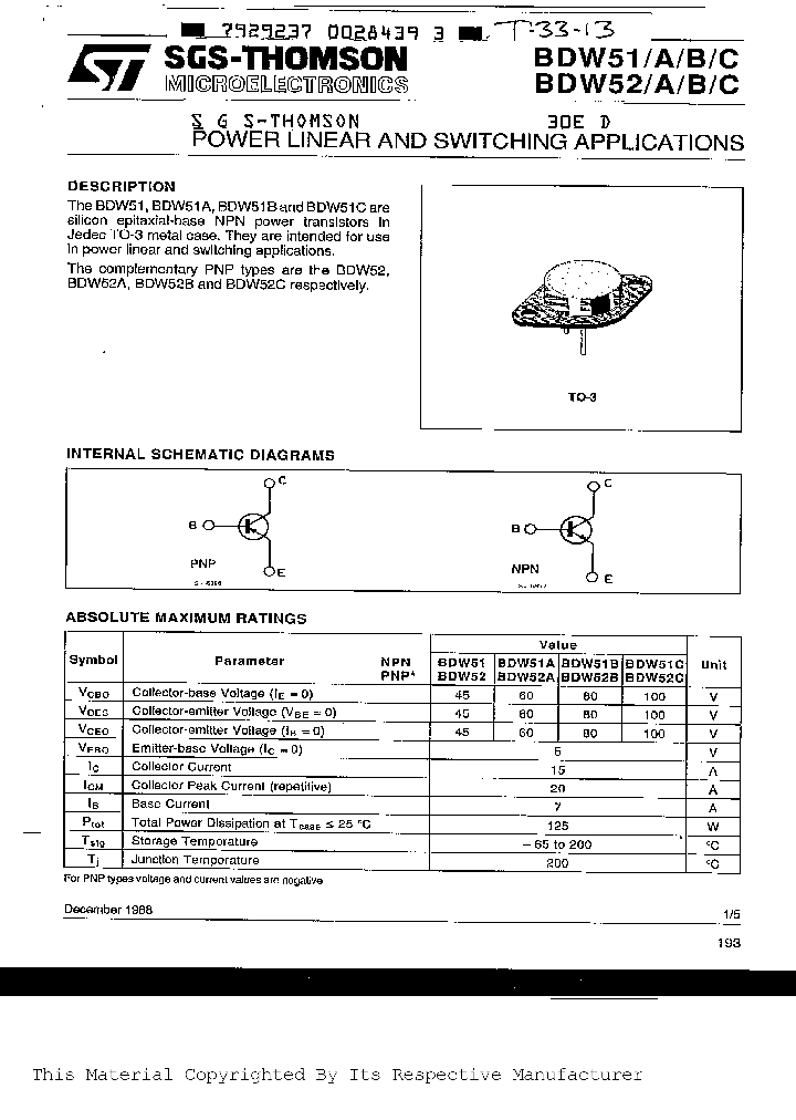 BDW51A_293547.PDF Datasheet