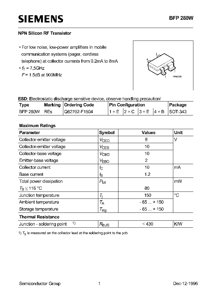 BFP280W_241193.PDF Datasheet