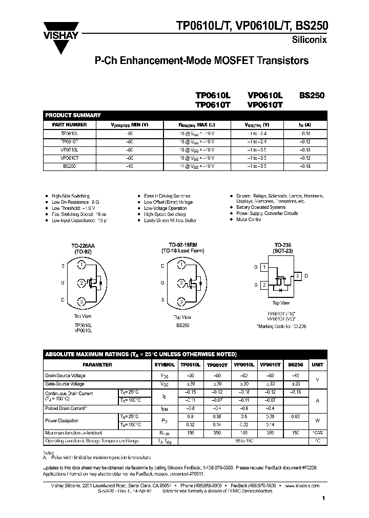 BS250_296801.PDF Datasheet