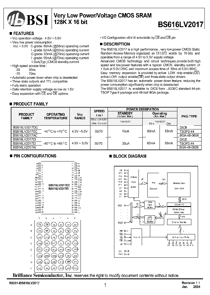 BS616LV2017_279652.PDF Datasheet