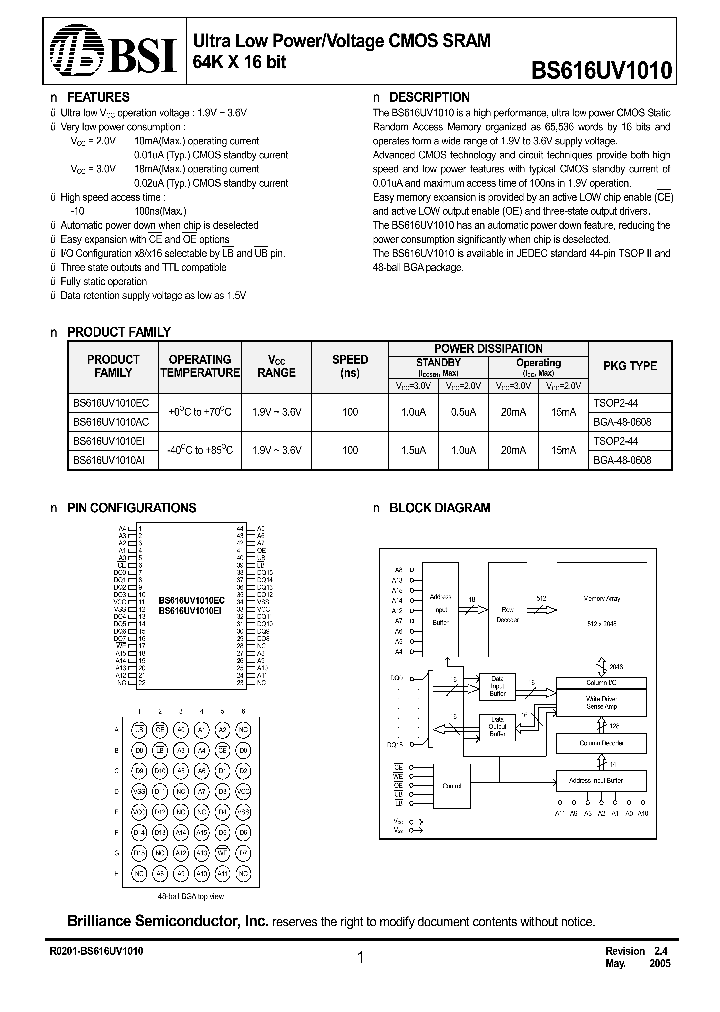 BS616UV1010_283479.PDF Datasheet