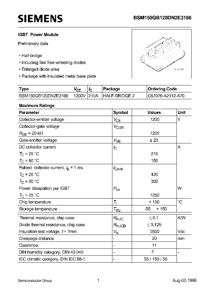 BSM150GB120DN2E3166_294016.PDF Datasheet