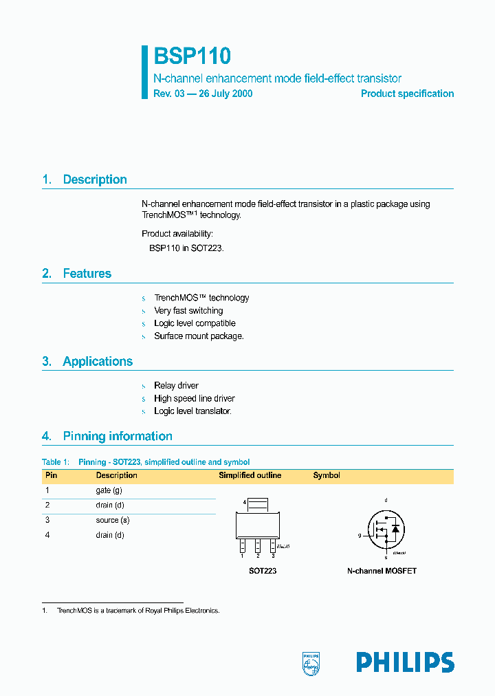 BSP110_296674.PDF Datasheet
