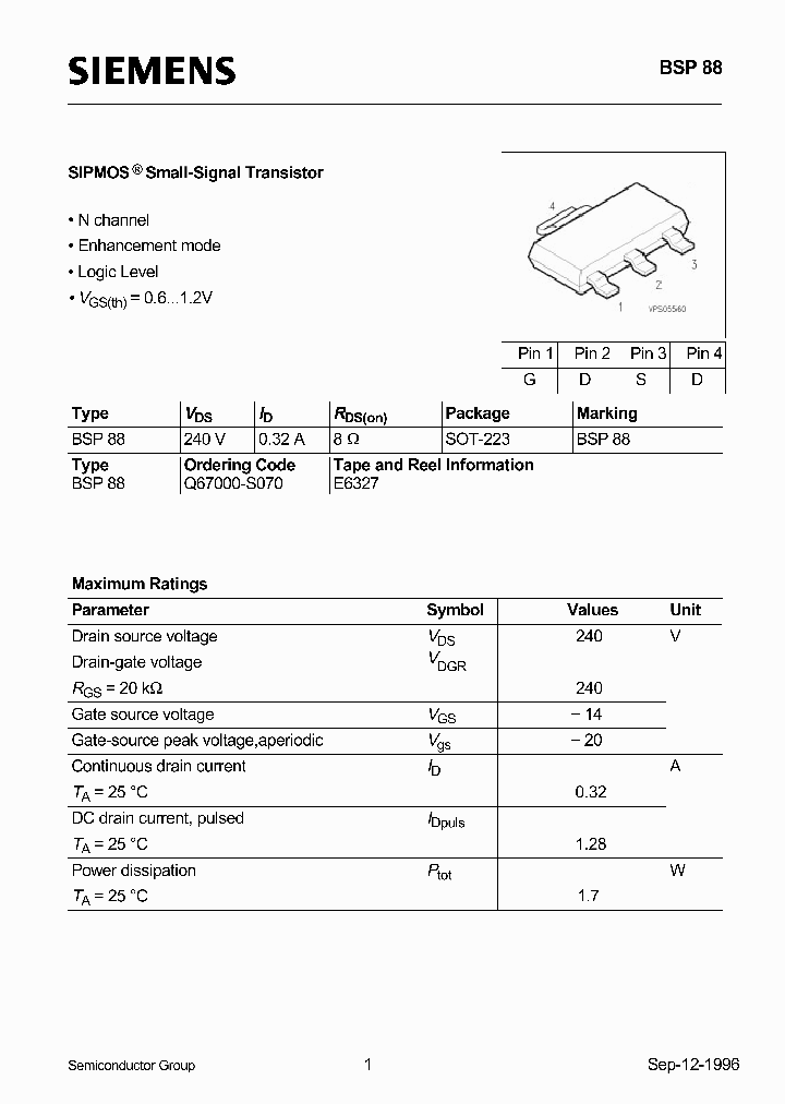 BSP88_266525.PDF Datasheet