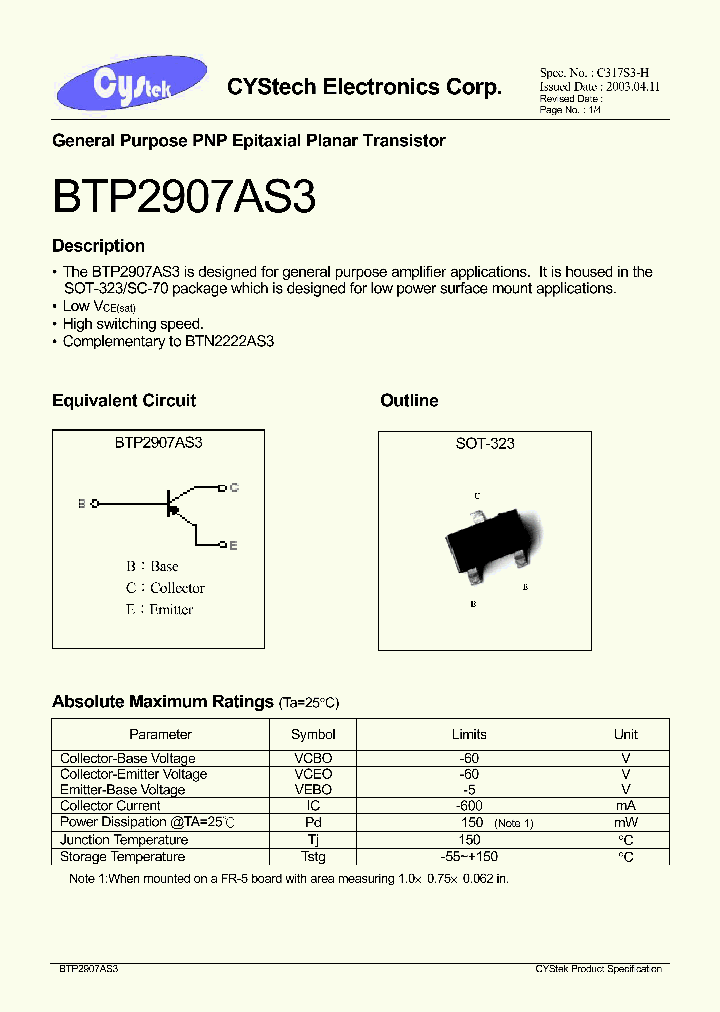 BTP2907AS3_294620.PDF Datasheet