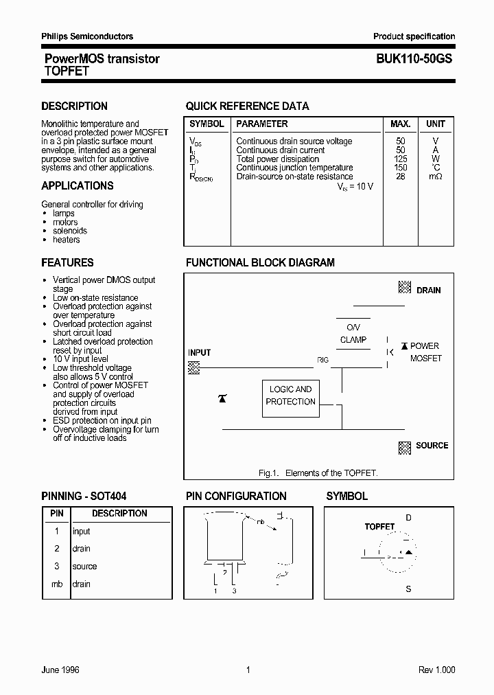 BUK110-50GS_300500.PDF Datasheet