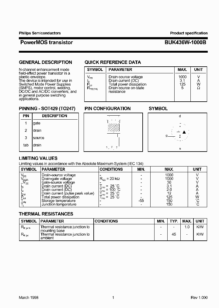BUK436W-1000B_246060.PDF Datasheet