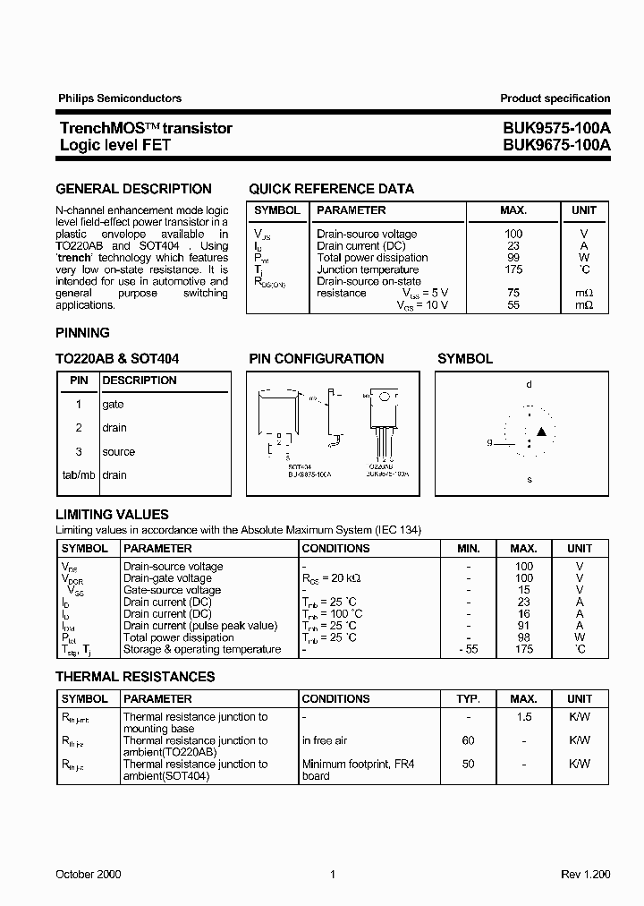 BUK9675-100A_239559.PDF Datasheet