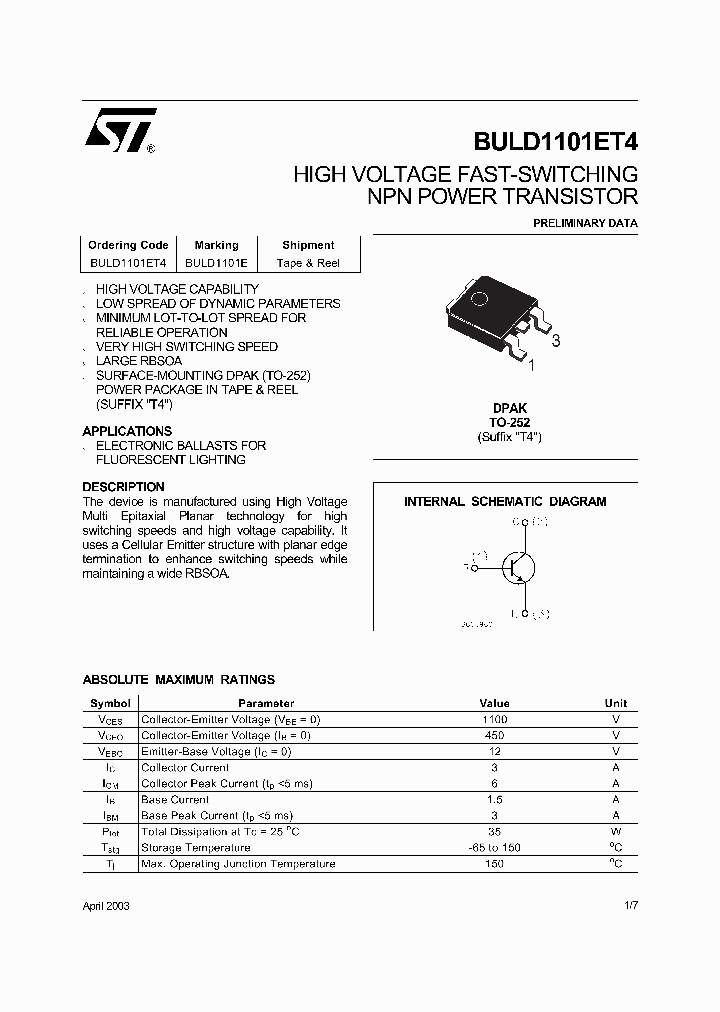BULD1101ET4_282680.PDF Datasheet