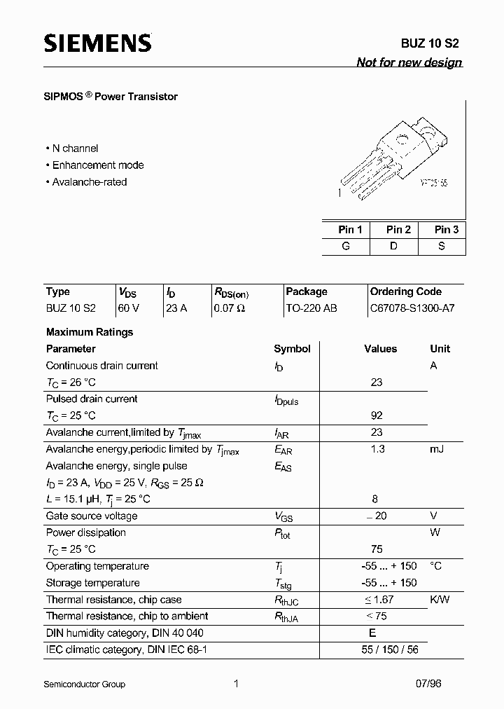 BUZ10S2_43849.PDF Datasheet