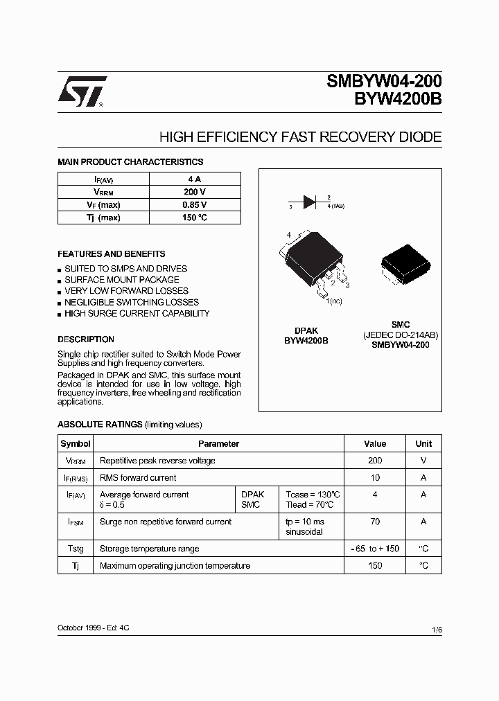 BYW4200B-TR_291420.PDF Datasheet