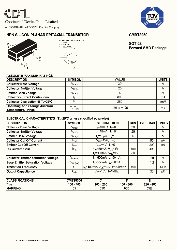 CMBT8050_299287.PDF Datasheet