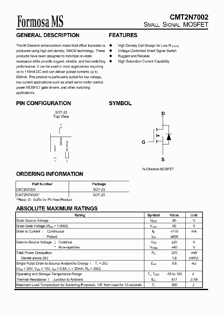 CMT2N7002_252521.PDF Datasheet