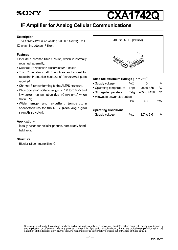 CXA1742Q_248322.PDF Datasheet