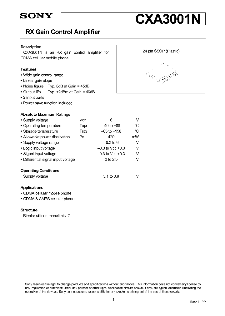 CXA3001N_277867.PDF Datasheet