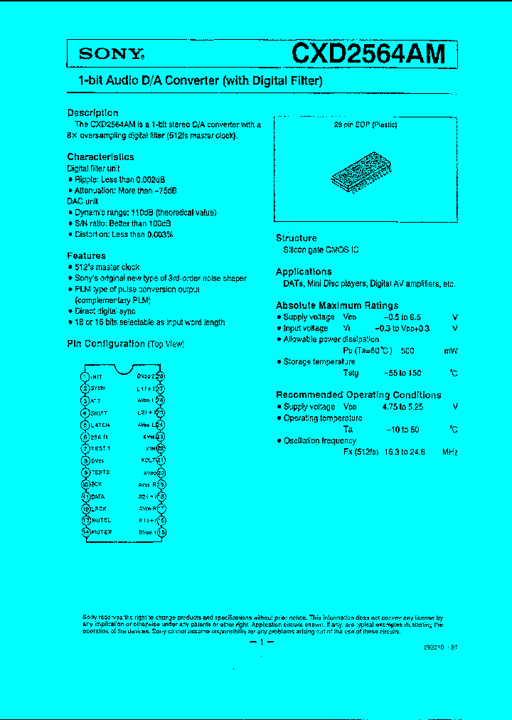 CXD2564AM_206435.PDF Datasheet